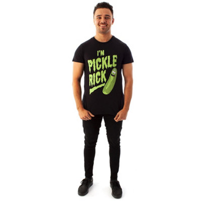 Vanilla Underground Rick And Morty Mens Black Pickle Rick Short Sleeved T-Shirt (Small) from B&Q