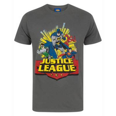 Vanilla Underground Dc Comics Mens Grey Justice League Short Sleeved T-Shirt (Small) from B&Q
