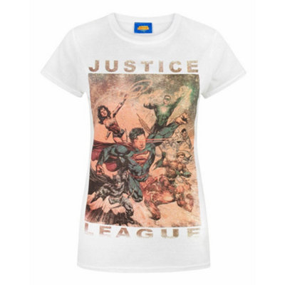 Vanilla Underground Dc Comics Womens White Justice League Short Sleeved T-Shirt (Xx-Large) from B&Q