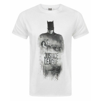 B&Q -  Dc Comics Mens White Justice League Short Sleeved T-Shirt (X-Large)