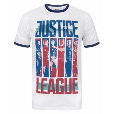B&Q -  Dc Comics Mens White Justice League Short Sleeved T-Shirt (X-Large)