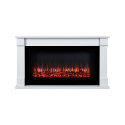 Suncrest Bradbury 48" Electric Suite - White - 2kW Heater - LED Flame Effect - Image 4