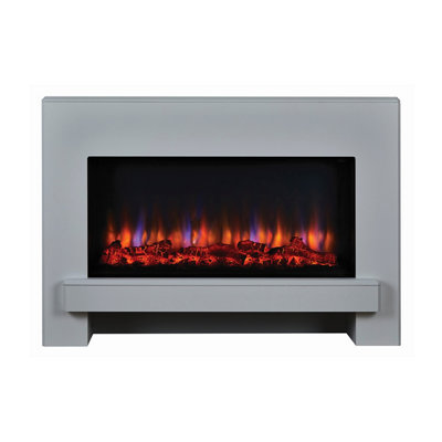 Eggleston White Mdf Electric Led Electric Fire Suite from B&Q