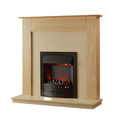 Suncrest 43" Cartmel Electric Suite - Brown Oak Effect - 2kW Heat Output - Thermostatic Control - Image 3