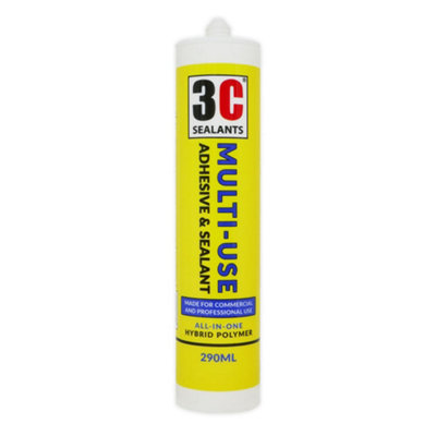 B&Q 3C Sealants Multi-Use Adhesive & Sealant 290Ml White Ral 9010
