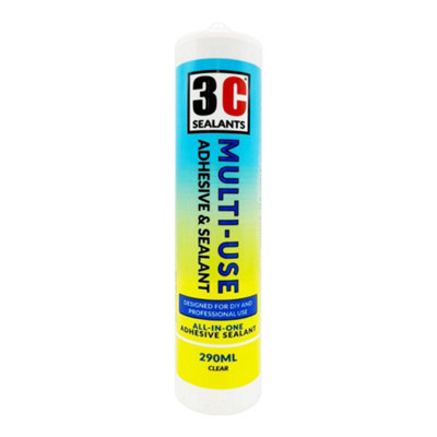 B&Q 3C Sealants Multi-Use Adhesive & Sealant 290Ml Clear
