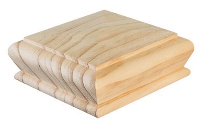 Blueprint Joinery Ltd Cambridge Pyramid Newel Post Cap Clear Pine To Fit 90mm Post (W) 120mm X (L) 120mm X (H) 50mm from B&Q