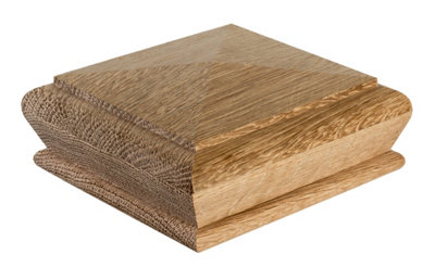 Blueprint Joinery Ltd Cambridge Pyramid Newel Post Cap Oak To Fit 90mm Post (W) 120mm X (L) 120mm X (H) 50mm from B&Q