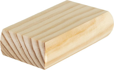 B&Q -  Cambridge Half Flat Cap Clear Pine To Fit 90mm Newel Post (W) 110mm X (L) 52mm X (H)27mm