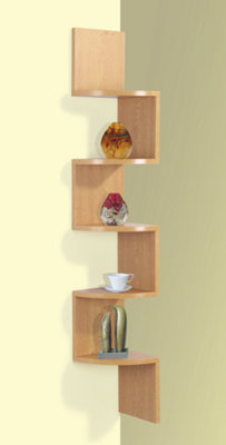 Spot On Dealz 5 Tier Corner Shelves For Wall Oak Floating Shelf Corner Unit from B&Q