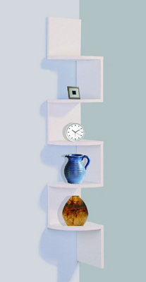 Spot On Dealz 5 Tier Corner Shelves For Wall Floating Shelf White Corner Unit from B&Q
