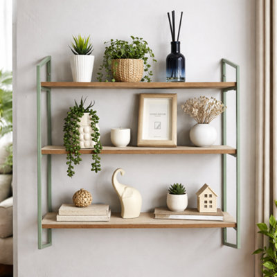 Spot On Dealz 3 Tier Shelving Unit Metal Frame Wooden Shelves from B&Q
