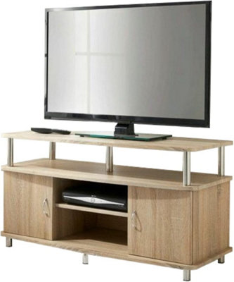 B&Q -  Tv Unit Wide 2 Doors Tv Cabinets For Living Room Table Stand Media Units With Storage Shelves Cupboards Cabinet Shelving Unit