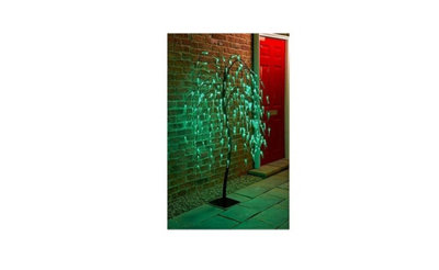 Spot On Dealz 5 Ft Weeping Willow Tree Outdoor Christmas Decorations 240 Green Led Tree Lights With Metal Flat Base Garden Ornaments For Xmas. from B&Q