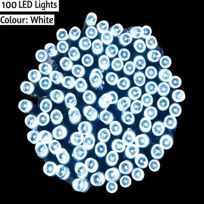 Spot On Dealz 100 Led Outdoor Decorations Home Garden Indoor Xmas String Chaser Lighting Bulbs Tree Decoration Festive Decor White Colour G-0193 from B&Q