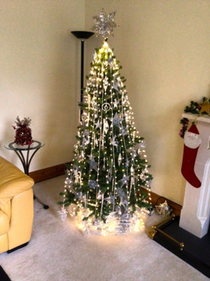 Spot On Dealz 672 Led Christmas Lights Sparkle Cascading Micro Tree Lights Christmas Decorations Outdoor Home Garden Indoor Xmas  Warm White from B&Q