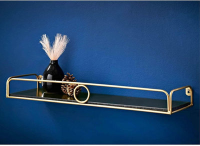 Spot On Dealz 60Cm Floating Wall Shelf Metal Ring Design Shelves Storage G-0416 - Image 4