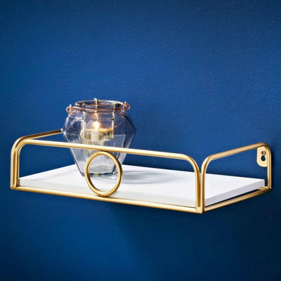 Spot On Dealz 30Cm Floating Wall Shelf Metal Ring Design Livingroom/Bedroom Shelves G-0418 - Image 4