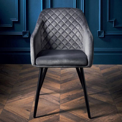 Spot On Dealz Accent Chair Velvet Dining Chairs Small Side Occasional Armchair Lounge Bedroom Chairs from B&Q