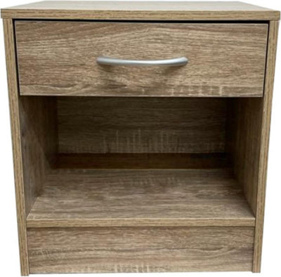 Spot On Dealz Bedside Cabinet Side Table Living Room Bed Side Tables End Small Cabinets Furniture Bedroom Nightstand Oak from B&Q