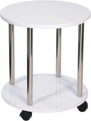 Spot On Dealz  Small Bedside Table 2 Tier Living Room Tables Square Coffee Narrow End Occasional Tables Contemporary Wooden Nightstand White from B&Q