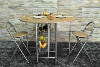 Spot On Dealz Folding Dining Table Drop Leaf Table And Chairs Space Saving Fold Away Butterfly Kitchen Breakfast Bar from B&Q