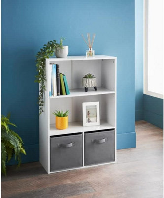 Spot On Dealz White Wooden 4 Cube Storage Unit Bookcase from B&Q
