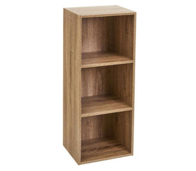 Spot On Dealz 3 Cube Storage Unit Small Bookcase Wooden Storage Cabinets Book Shelf Oak from B&Q
