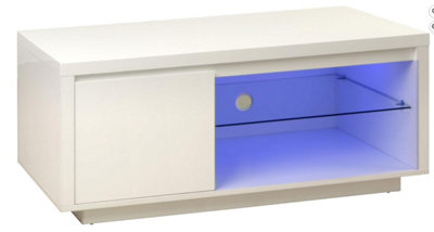 Spot On Dealz Tv Unit Wide 1 Door Tv Cabinets For Living Room Table Stand Media Units With Storage Shelves White/Light