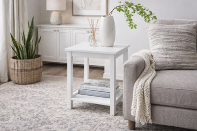 Spot On Dealz Small Side Table Bedside Tables 2 Tier Night Stand Occasional Slim Table from B&Q
