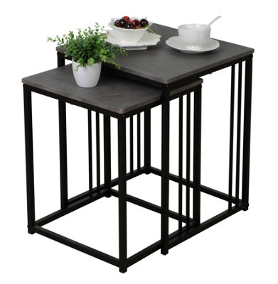 Spot On Dealz Space-Saving Nesting Tables For Modern Homes Stylish &  Stone Effect Table Tops Metal Legs from B&Q