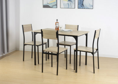 Spot On Dealz Dining Set 5-Piece Dining Set Table And Chairs Modern Dining Furniture Compact Dining Set Kitchen Table Set from B&Q