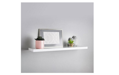 Spot On Dealz 100Cm Floating ShelfWhite High Gloss Wall Mounted Shelf from B&Q