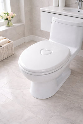 Spot On Dealz 18" Heart Toilet Seat Wood Finish Durable And Stylish from B&Q