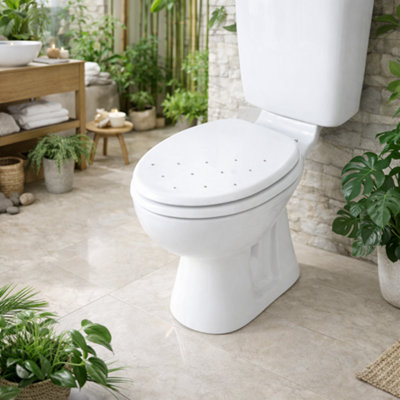 Spot On Dealz 18" Diamante Toilet Seat White Mdf Durable And Stylish from B&Q
