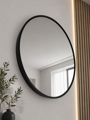 Spot On Dealz Round Black Framed Wall Mirror Modern Decorative Circle Mirror 50Cm from B&Q
