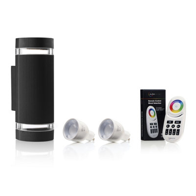 Auraglow Remote Control Colour Changing Up & Down Wall LightQueensburyBlack from B&Q