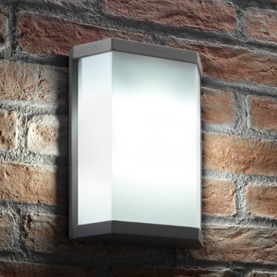 Auraglow 10W Futuristic Outdoor Wall LightBranstonCool White from B&Q