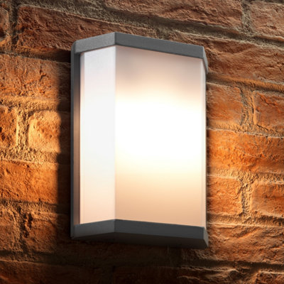 Auraglow 10W Futuristic Outdoor Wall LightBranstonWarm White from B&Q