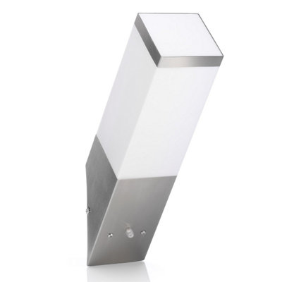 Auraglow Stainless Steel Dusk Till Dawn Sensor Wall LightCheshuntFitting Only from B&Q