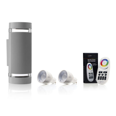 Auraglow Remote Control Colour Changing Up & Down Wall LightQueensburySilver from B&Q