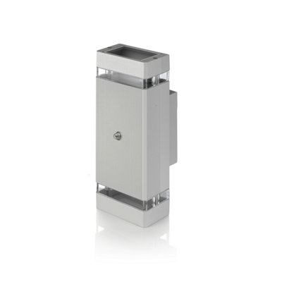 Auraglow Dusk Till Dawn Sensor Double Up & Down Wall LightThruxtonSilverFitting Only from B&Q