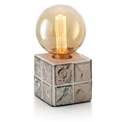 Auraglow Mysa Fossil/sea Shell Effect Stone Table Desk LampPacificoTable Lamp Only from B&Q