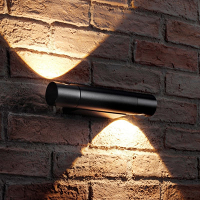 Auraglow Outdoor Integrated Led Swivel Up & Down Wall LightCitadelBlack from B&Q