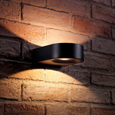 Auraglow Integrated Led Up & Down Wall LightTargisBlack from B&Q
