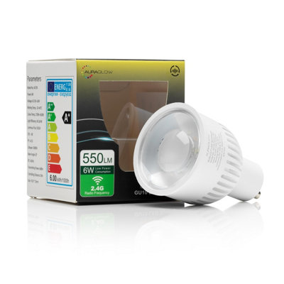 Auraglow 2.4ghz Rgb Cct Smart Gu10 Led Light Bulb - 70w Eqv