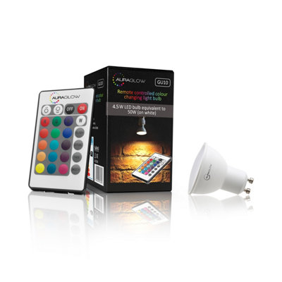 Auraglow 5W Remote Control Colour Changing Led Light BulbGu10 from B&Q
