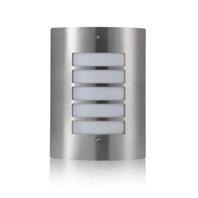 Auraglow Dusk Till Dawn Daylight Sensor Outdoor Wall Light Stainless SteelFitting Only from B&Q