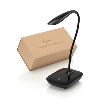 Auraglow Rechargeable Flexi-Neck Dimmable Led Desk Touch LampBlack from B&Q