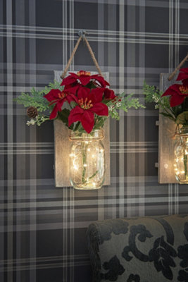 Auraglow Remote Controlled Led Fairy Lights Hanging Mason JarTwin Pack from B&Q